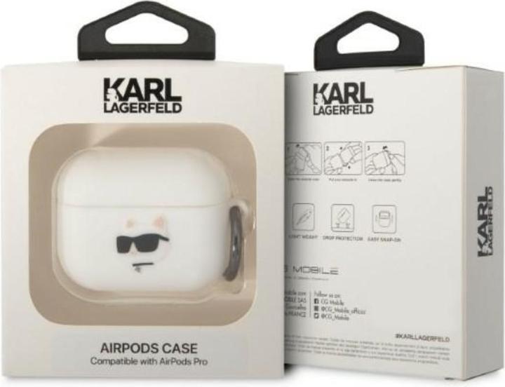Actual product image Karl Lagerfeld Airpods Pro Logo NFT Choupette Head Silicone Case (Headphone sleeve)