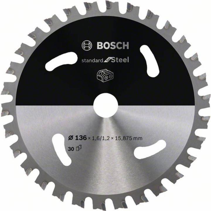 Productafbeelding Bosch Professional Zubehör Cirkelzaagblad Standaard voor staal, 136 x 1,6/1,2 x 15,875, 30 tanden