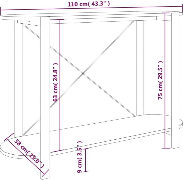 Image du produit vidaXL Konsolentisch (110 x 38 x 75 cm)