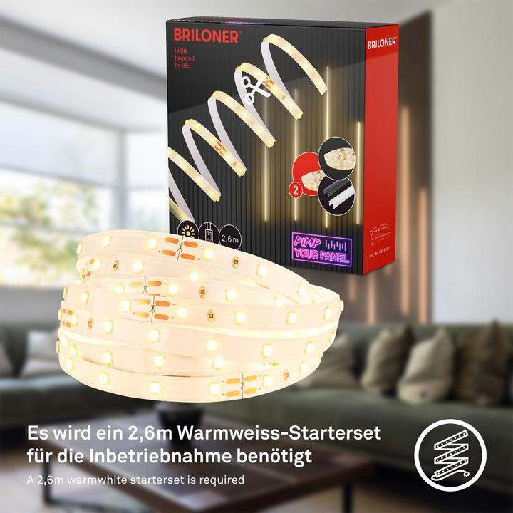 Produktbild Briloner Extension Set On/Off LED stripe 2,6m, 147xLED,Ergänzungsset (Warmweiss, 14 cm, Indoor)