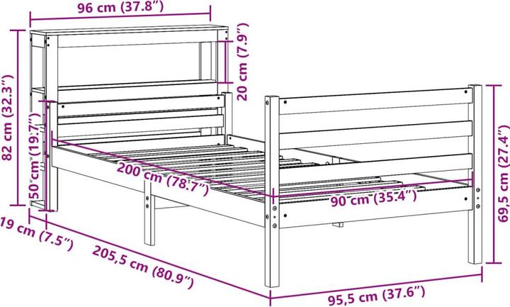 Image du produit vidaXL Bettgestell (90 x 200 cm)