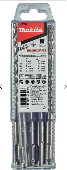 Produktbild Makita ZESTAW WIERTEŁ SDS+ 12szt. NEMESIS 2 (6 mm, 12 mm, 10 mm, 5 mm, 8 mm)
