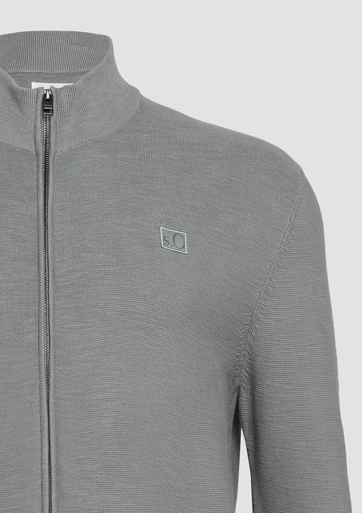 Actual product image s.Oliver Strickjacke Strukturierte Strickjacke mit Logo-Patch (XXL)