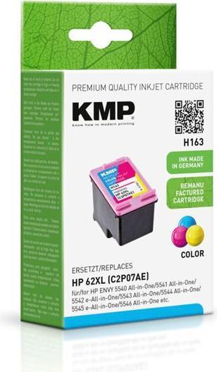 Immagine prodotto KMP Cartuccia d'inchiostro H163 a 3 colori compatibile con HP C2P07AE 62 XL (M, C, Y)