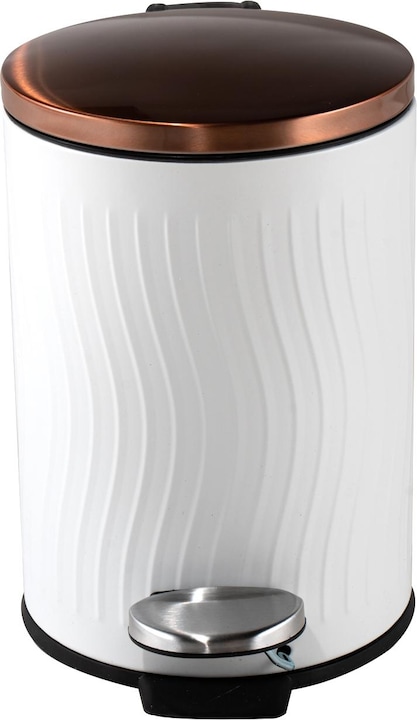 Image du produit HTI-Living Poubelle à pédale Jannik 3 litres blanc cuivre (3 l)