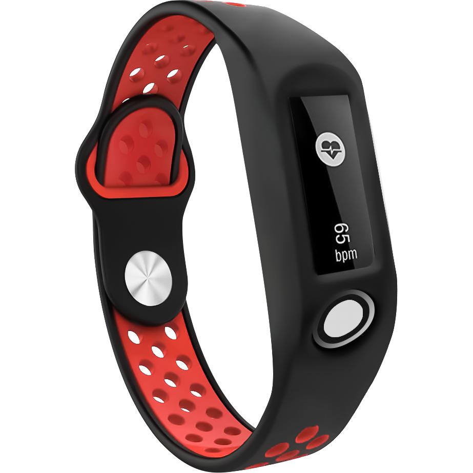 Thumbnail - Strap-it Sportarmband (Silikon), Uhrenarmband, Schwarz, Rot, Mehrfarbig