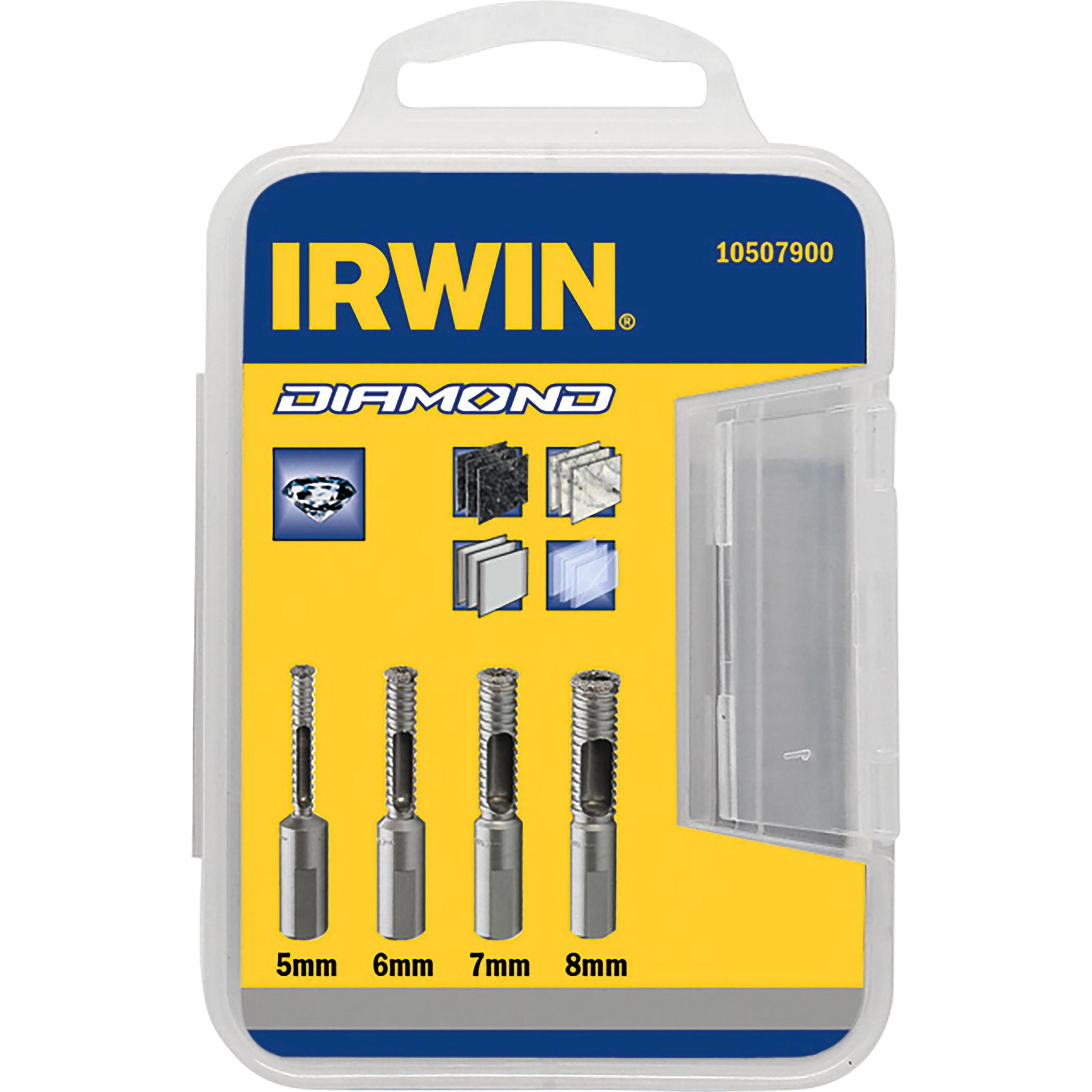 Irwin, Bohrereinsatz, Diamantbohrer Set 4-tlg. (5, 6, 7, 8 mm)