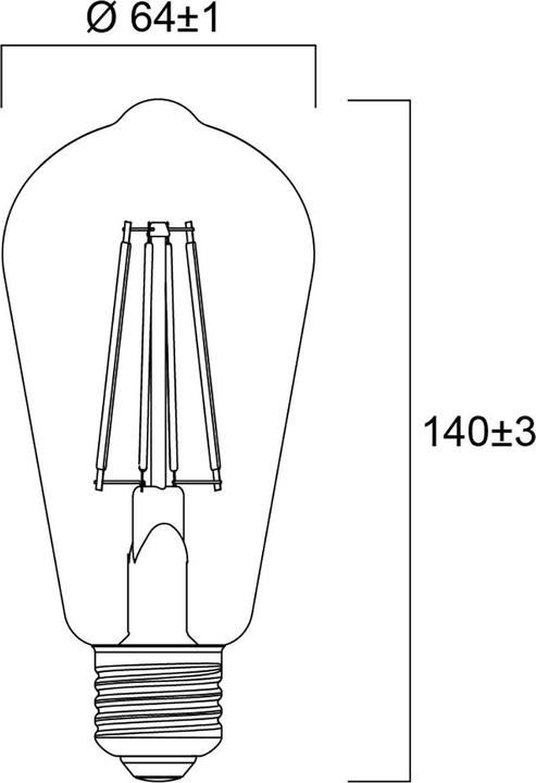 Produktbild Sylvania TOLEDO RT ST64 V5 GL 420LM 825 E27 SL (E27, 4.50 W, 420 lm, 1 x, F)