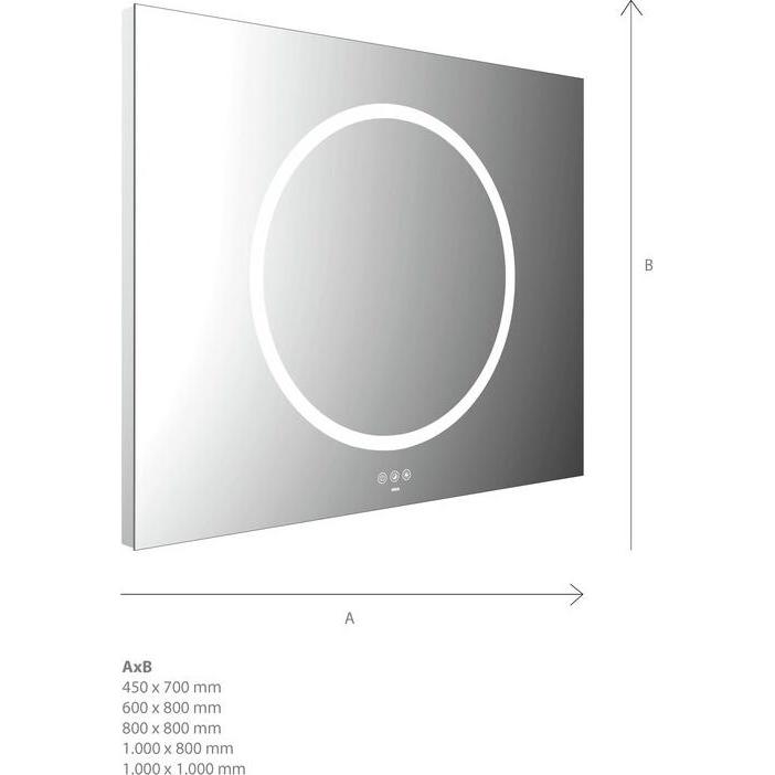Thumbnail - Emco, Spiegelschrank, MI 240+ LED-Lichtspiegel, 1 Lichtausschnitt rund, Touch-Bedienfeld, 106