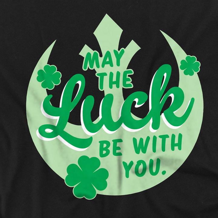 Actual product image Star Wars Unisex Adult Luck Rebel Sign St Patricks Day T-Shirt (S)
