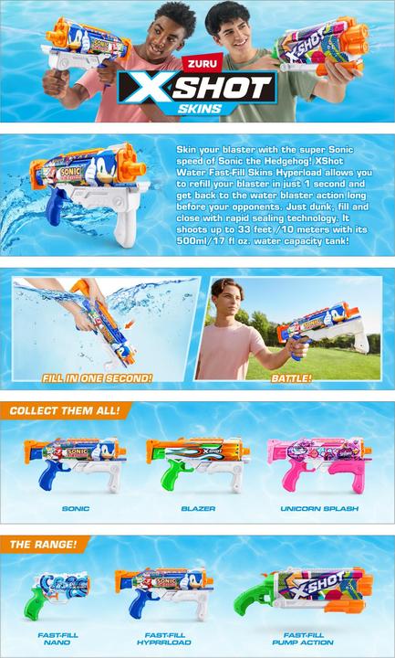 Immagine prodotto Komelon TOYXSHOT GUN WATER SKIN SONIC 118107 (Serbatoio integrato)