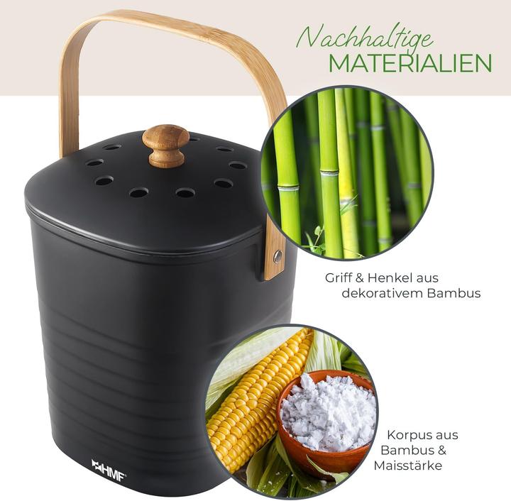 Produktbild HMF Geruchsdichter Biomülleimer mit Deckel (3 l)