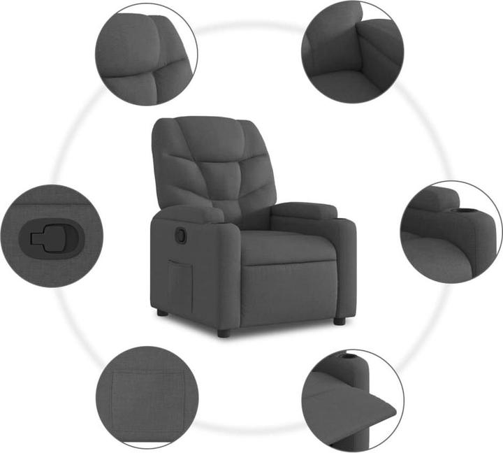Immagine prodotto vidaXL Relaxsessel Dunkelgrau Stoff,Farbe: Dunkelgrau,Material