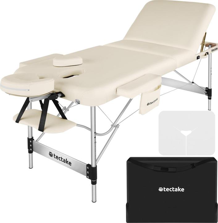 tectake lettino da massaggio a 3 zone in alluminio, 5 cm di imbottitura + borsa