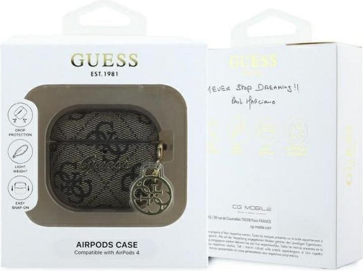 Produktbild Guess 4G Charm Collection Cover für Apple Airpods 4 - brown (Kopfhörer Hülle)