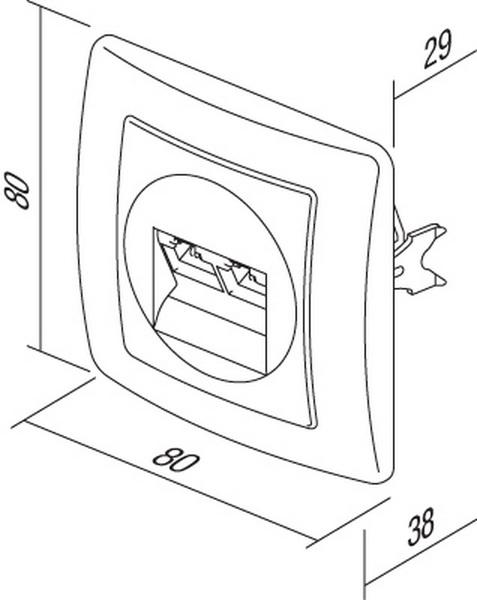 Produktbild TEM Serie Ekonomik SOCKET CAT6s KS DOUBLE2x RJ45 NB