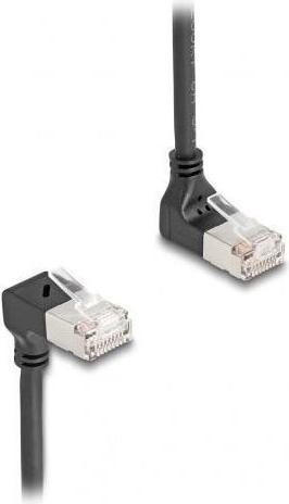 Produktbild Delock RJ45 Netzwerkkabel Cat.6A S/FTP Slim 90° oben / unten (S/FTP, CAT6a, 0.25 m)