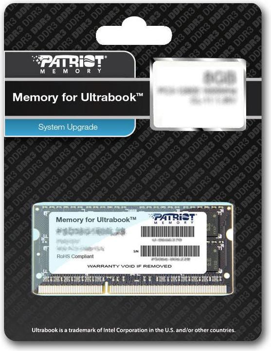 Produktbild Patriot Memory for Ultrabook (1 x 8GB, 1600 MHz, DDR3L-RAM, SO-DIMM)