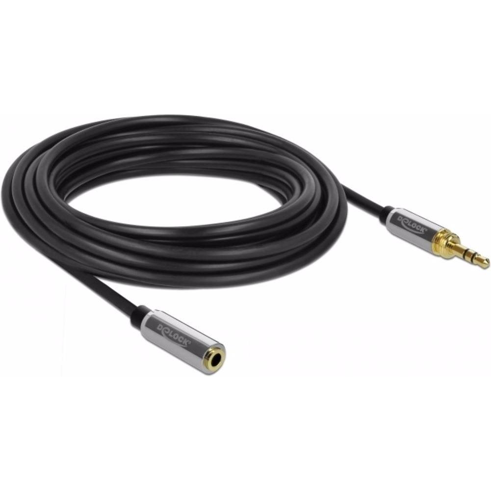 Delock 3 Pin Klinkenverlängerung (5 m, 3.5mm Klinke (AUX)), Audio Kabel