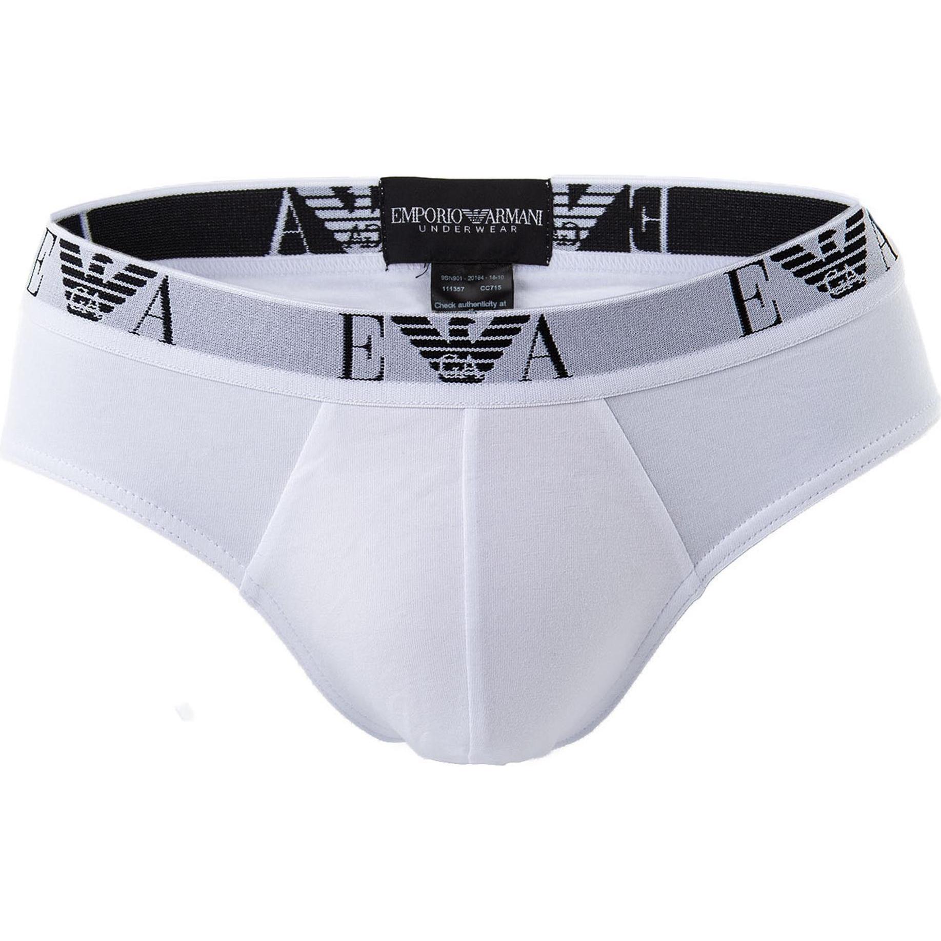 Thumbnail - Emporio Armani, Herren, Unterhosen, Slip Casual Figurbetont, Weiss, (S, 3er Pack)