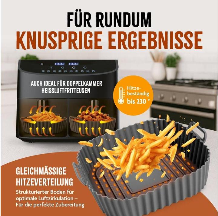 Produktbild KitchBo Silikonform 20 x 20 x 6.3 cm, Schwarz