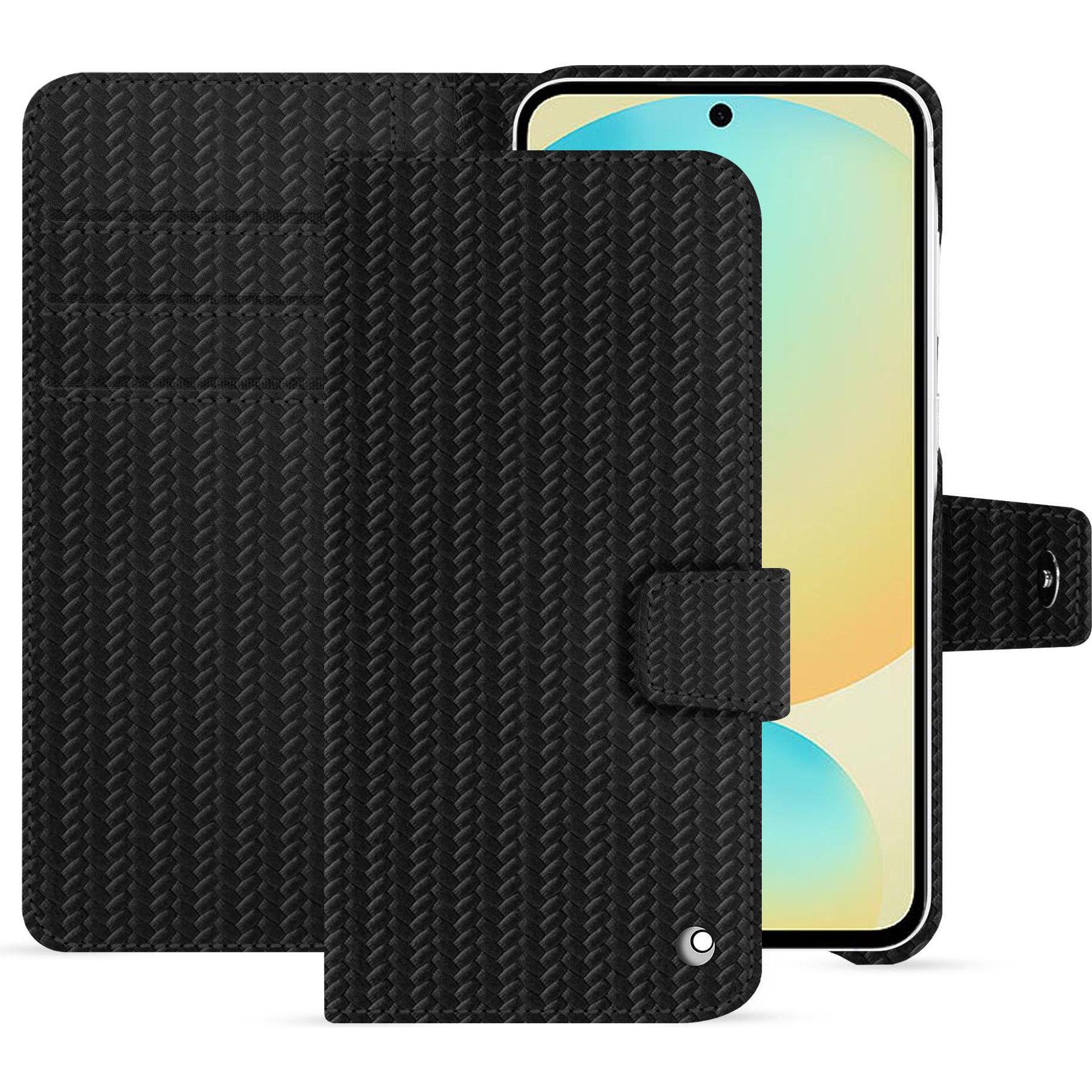 Noreve Lederschutzhülle FE (Samsung Galaxy S24 FE), Smartphone Hülle, Schwarz
