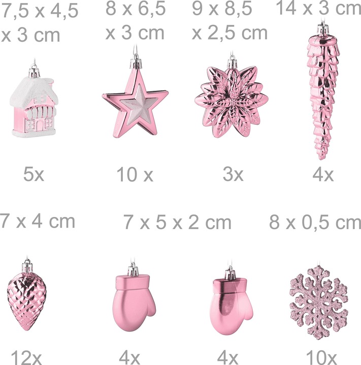 Immagine prodotto Relaxdays Set di decorazioni natalizie (100 -parte)