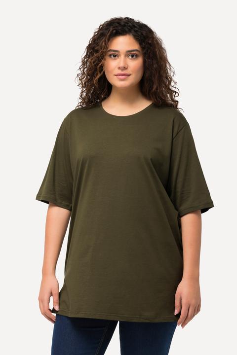 Actual product image Ulla Popken Basic Round Neck Short Sleeve Relaxed Fit Tee (62)