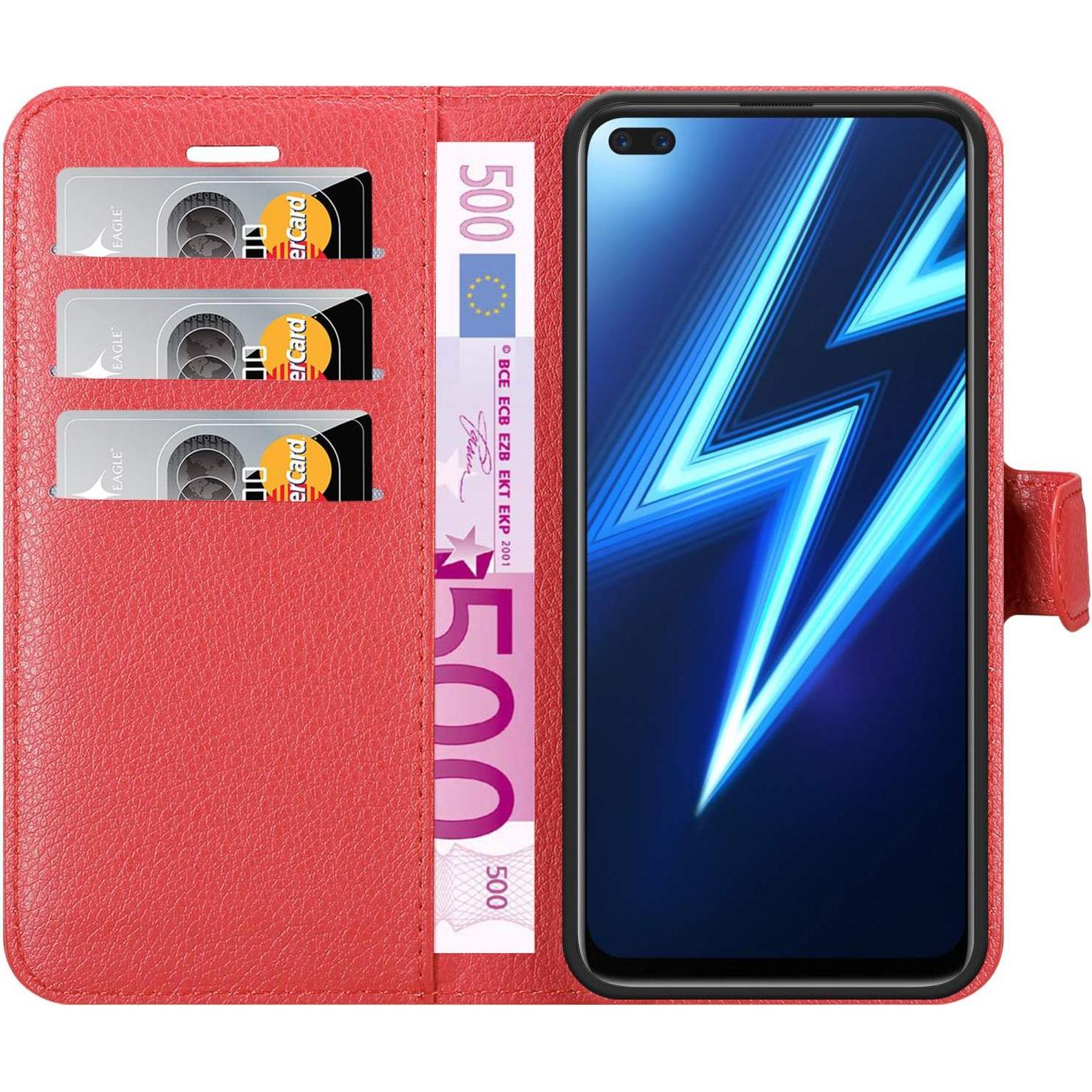 Thumbnail - Cadorabo Book Stand Hülle für Realme 6 PRO (Realme 6 Pro), Smartphone Hülle, Rot