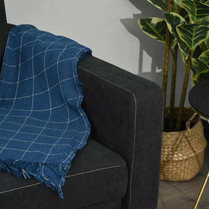 Produktbild Homcom Schlafsofa Eukalyptusholz, Samt Schwarz (2-Sitzer)