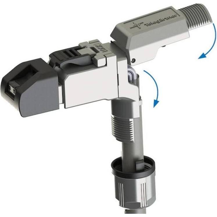 Thumbnail - Telegärtner RJ45 Stecker gewinkelt, feldkonfektionierbar, Elektronikkabel + Stecker, Schwarz