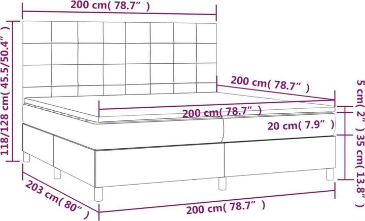 Actual product image vidaXL Boxspringbett (200 x 200 cm)
