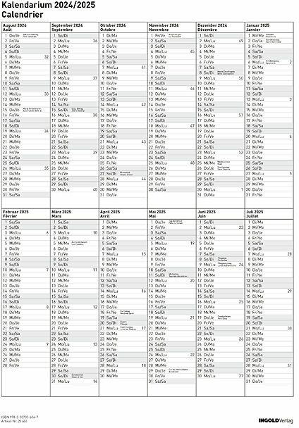 Valeurs nutritives et ingrédients Kalendarium 2024/25