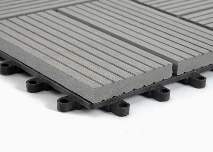 Immagine prodotto Swisshandel24 Piastrella WPC per pavimento Rodano, aspetto legno balcone/terrazzo, 11x ogni 30x30cm = 1mq (11 x, 30 x 30 cm)