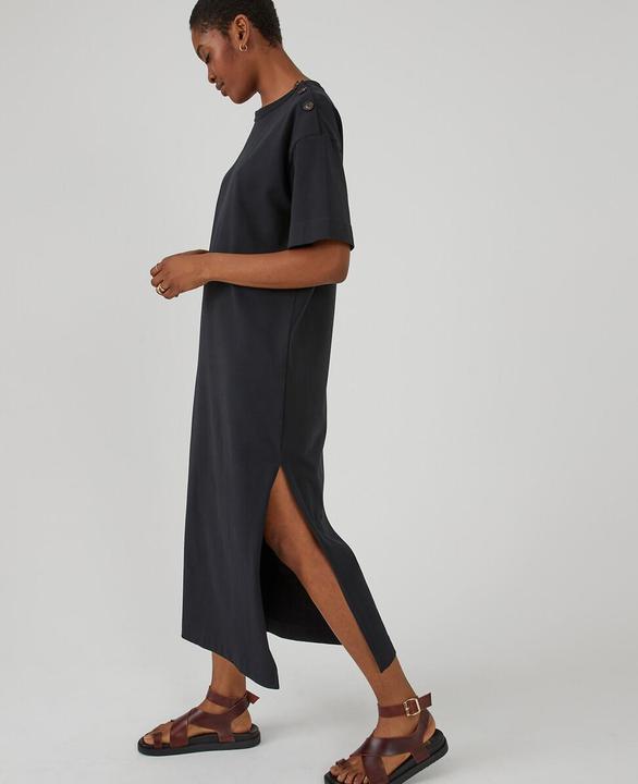 Image du produit La Redoute Collections Longue robe en jersey avec patte de boutonnage sur l'épaule (S)