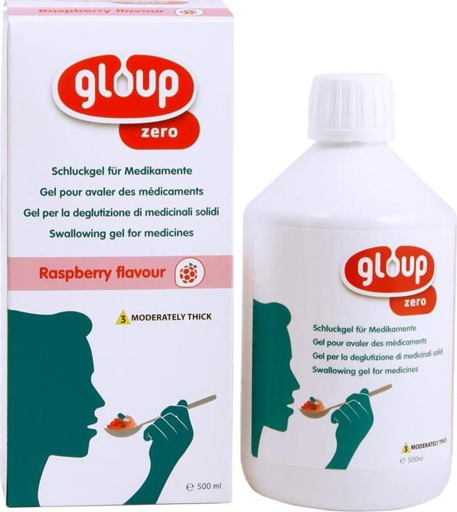 Actual product image Gloup Schluck Gel für Medikamente Zero mit Himbeer-Aroma (1 x, 500 ml, 615 g)