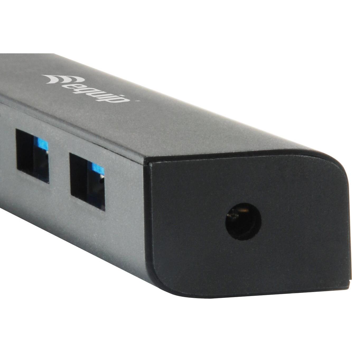 Thumbnail - equip USB 3.1C zu USB 3.0 (USB-C, 4 Ports), Dockingstation + USB Hub, Schwarz