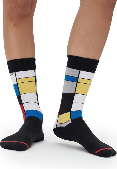 Image du produit MuseARTa Chaussettes Piet Mondrian - Composition avec rouge, bleu et jaune (Une unité par pack, 40 - 46)