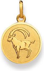 Image du produit Natsumi Schmuck Pendentif signe astrologique Capricorne en or 18K/750 rond avec ange (750/18 K Or jaune)