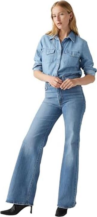 Actual product image Levis Ribcage Bells Medium Indigo Worn In (W25/L34)