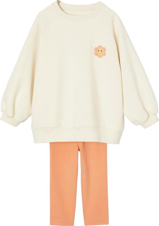 Actual product image Vertbaudet Mädchen-Set: geblümtes Sweatkleid mit Recycling-Polyester & 3/4-Leggings (146)