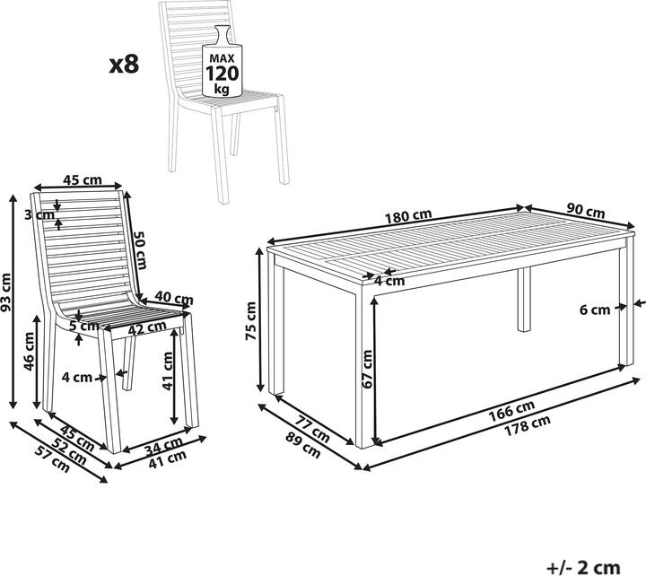 Produktbild Beliani Ombriano (180 x 90 x 75 cm)