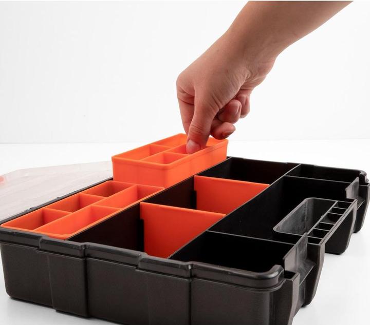 Image du produit Delock Boîte d'assortiment orange / noir 21 compartiments
