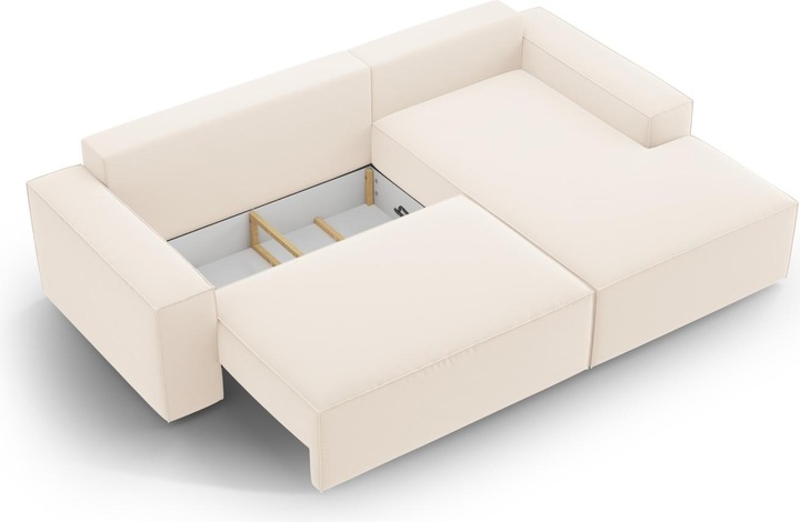 Actual product image Micadoni Velvet Right Corner Sofa With Bed Function And Box, "Jodie", 3 Seats, 246x151x86 Made in Europe (Corner sofa)