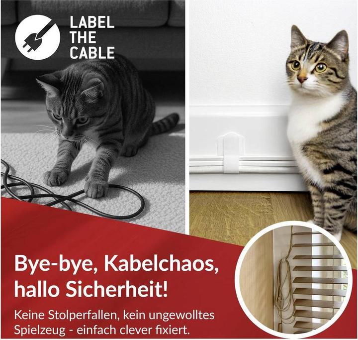 Productafbeelding Label-the-cable LTC Wandklittenband, pak van 10 stuks. (Klittenband kabelbinder, 90 mm, 10 Pcs.)