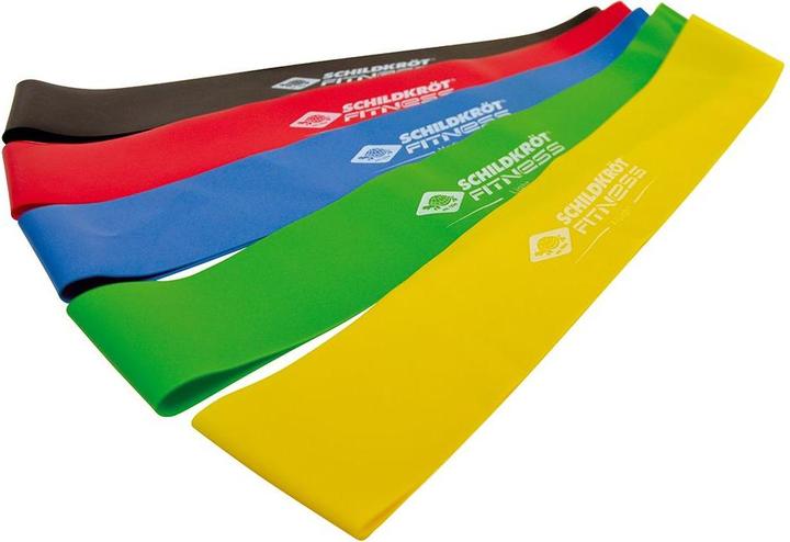 Actual product image Schildkröt Mini Resistance Band 5er Set (0.30 m, Strong, Extra strength, Medium, Extra Light, Easy)