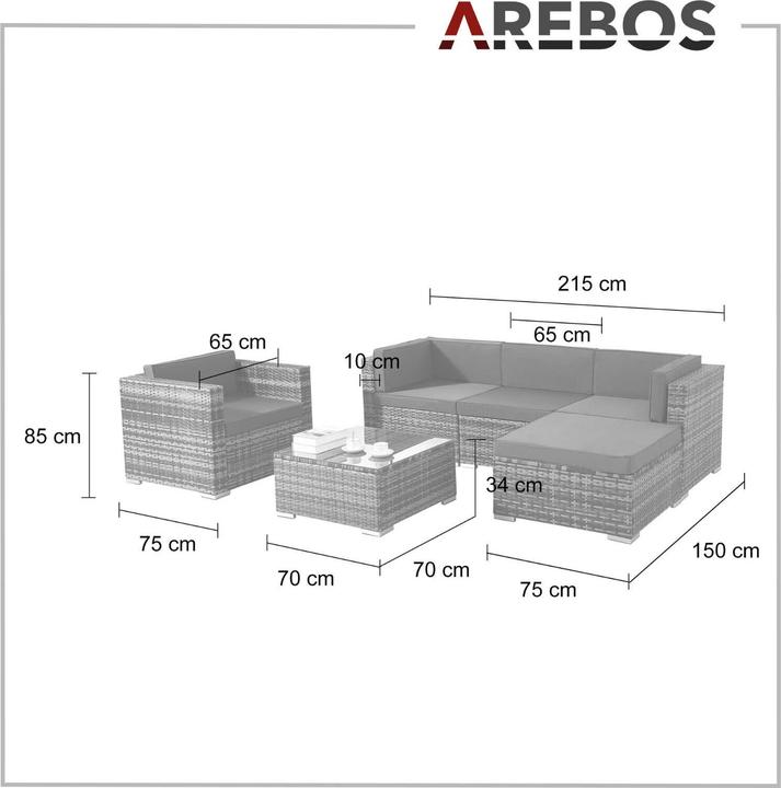 Produktbild Arebos Polyrattan - Sitzgruppe