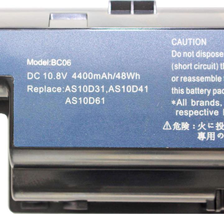 Actual product image Acer Battery AS10D, AS10D31, AS10D3E, AS10D41 (6 cubicles, 4400 mAh)