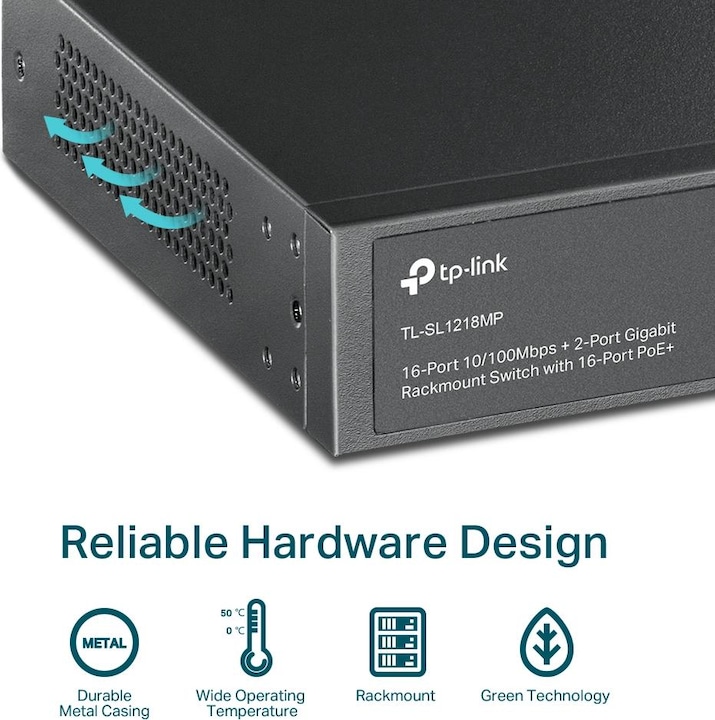 Produktbild TP-Link TL-SL1218MP (16 Ports)