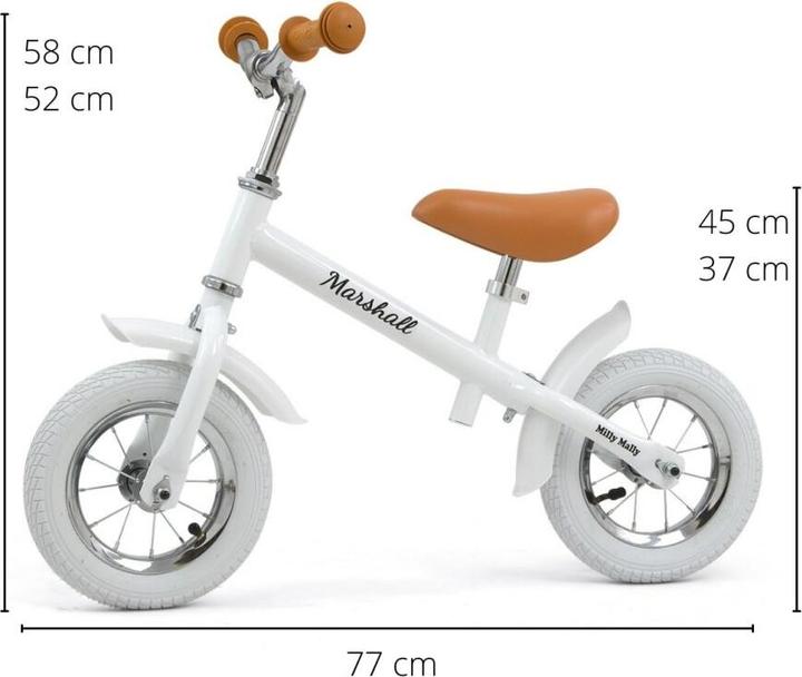 Actual product image Mally Marshall air white balance bike (15.75")